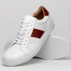 Fashion Zelli Olympias Calf & Crocodile Sneakers White / Red (61-101-RED) White/Red