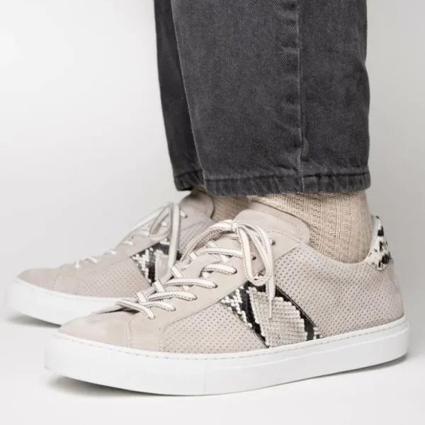 zelli_olympias_python_amp_5.webp Outlet Zelli Olympias Python & Sueded Goatskin Sneakers (66-100-GRY) Grey