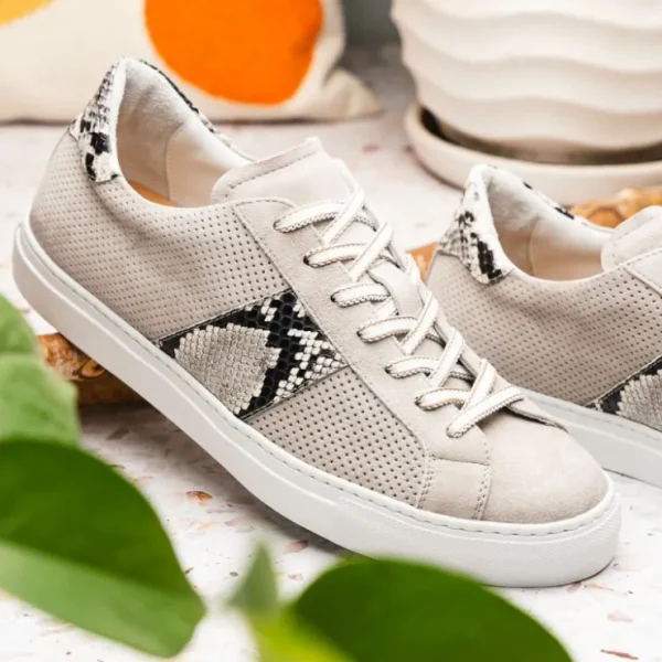 zelli_olympias_python_amp_8.webp Outlet Zelli Olympias Python & Sueded Goatskin Sneakers (66-100-GRY) Grey