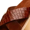 Hot Zelli Rena Sueded Italian Goatskin & Croc Slide (06-101-CGN) Cognac