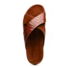 Hot Zelli Rena Sueded Italian Goatskin & Croc Slide (06-101-CGN) Cognac