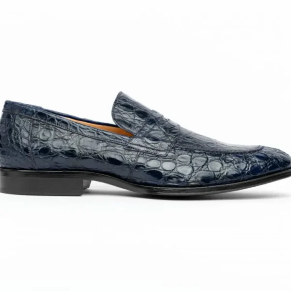 Flash Sale Zelli Roma Caiman Crocodile Loafers (11-201-NVY) Navy