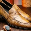 Online Zelli Roma Caiman Crocodile Penny Loafers (11-201-TPE) Taupe