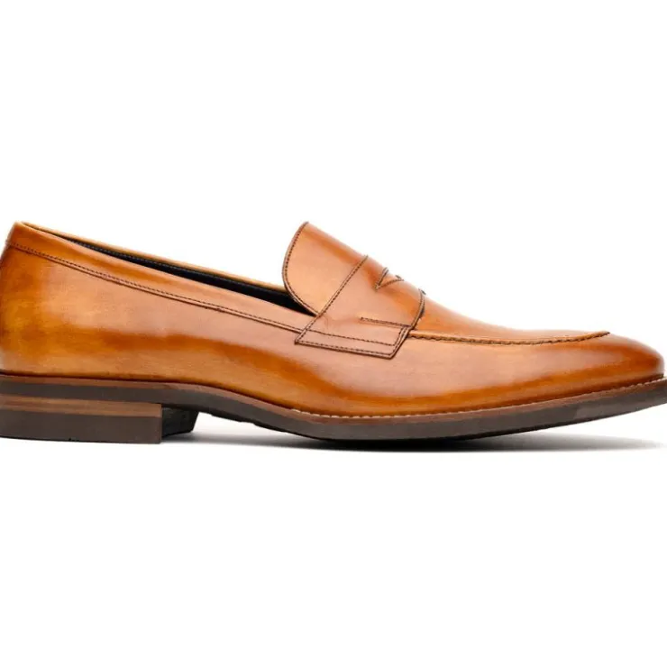 Clearance Zelli Roma Hand Burnished Penny Loafers (15-400-CML) Camel