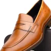 Clearance Zelli Roma Hand Burnished Penny Loafers (15-400-CML) Camel