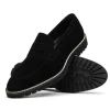 Fashion Zelli Roma Italian Suede Penny Loafers (16-657-BLK) Black