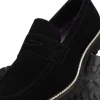 Fashion Zelli Roma Italian Suede Penny Loafers (16-657-BLK) Black