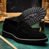 Fashion Zelli Roma Italian Suede Penny Loafers (16-657-BLK) Black