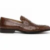 New Zelli Roma Ostrich Quill Penny Loafers (13-500-BRN) Brown