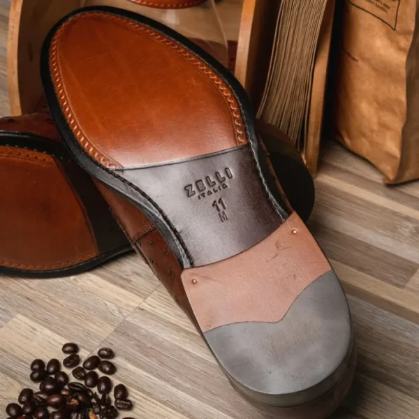 zelli_roma_ostrich_quill__11.webp New Zelli Roma Ostrich Quill Penny Loafers (13-500-BRN) Brown