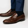 New Zelli Roma Ostrich Quill Penny Loafers (13-500-BRN) Brown