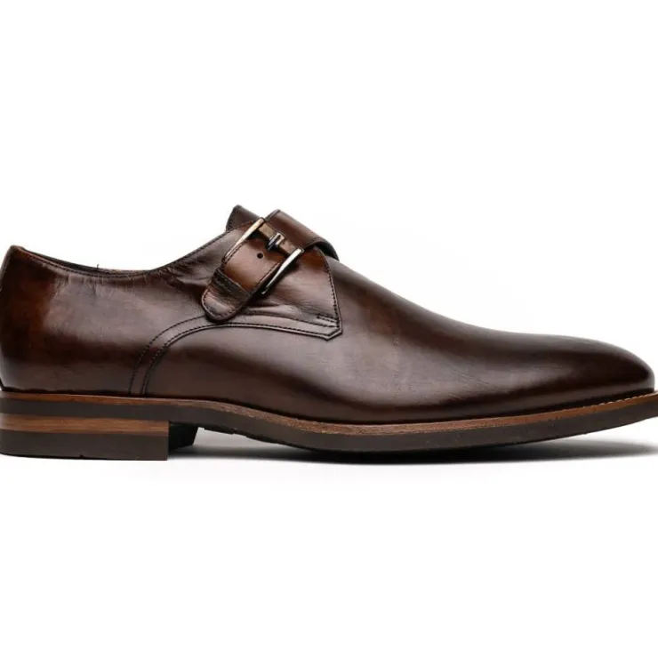 Hot Zelli Roman Monk Strap Shoes (55-506-CST) Chestnut