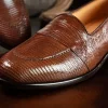 Best Zelli Rossi Genuine Lizard Slip-On (14-202-CGN) Cognac