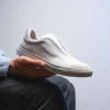 Shop Zelli Spettacolare Pebble Grain Slip On Sneakers (65-225-WHT) White