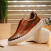 Outlet Zelli Spettacolare Pebble Grain Slip On Sneakers (65-225-CGN) Cognac