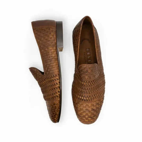 zelli_tess_calfskin_woven_3.webp Cheap Zelli Tess Calfskin Woven Loafers (15-620-BRN) Brown