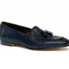 Cheap Zelli Tino Woven Tassel Loafers (15-216-NVY) Blue
