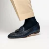 Cheap Zelli Tino Woven Tassel Loafers (15-216-NVY) Blue