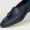 Cheap Zelli Tino Woven Tassel Loafers (15-216-NVY) Blue