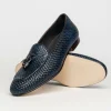 Cheap Zelli Tino Woven Tassel Loafers (15-216-NVY) Blue