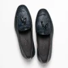 Cheap Zelli Tino Woven Tassel Loafers (15-216-NVY) Blue