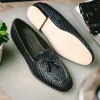Cheap Zelli Tino Woven Tassel Loafers (15-216-NVY) Blue