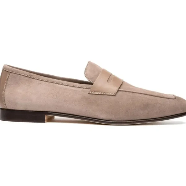 Clearance Zelli Tippa Suede / Calfskin Penny Loafers (16-672-TPE) Taupe