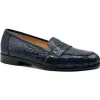 Sale Zelli Tuscany Crocodile Slip-On (11-119-NVY) Navy