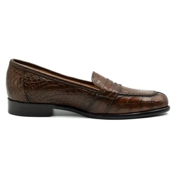 Discount Zelli Tuscany Crocodile Slip-On (11-119-CGN) Cognac