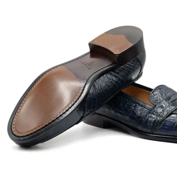 Sale Zelli Tuscany Crocodile Slip-On (11-119-NVY) Navy