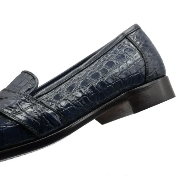 Sale Zelli Tuscany Crocodile Slip-On (11-119-NVY) Navy