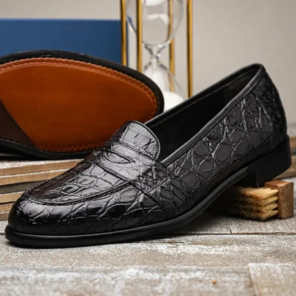 zelli_tuscany_crocodile_s_5.webp Cheap Zelli Tuscany Crocodile Slip-On (11-119-BLK) Black