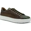 Store Zelli Vento Woven Sneakers Cognac / Green (65-205-CGN) Cognac/Green