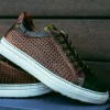 Store Zelli Vento Woven Sneakers Cognac / Green (65-205-CGN) Cognac/Green