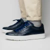 Hot Zelli Vivo Italian Tumbled Calfskin Sneakers Safari Jean (65-348-NVY) SafariJean